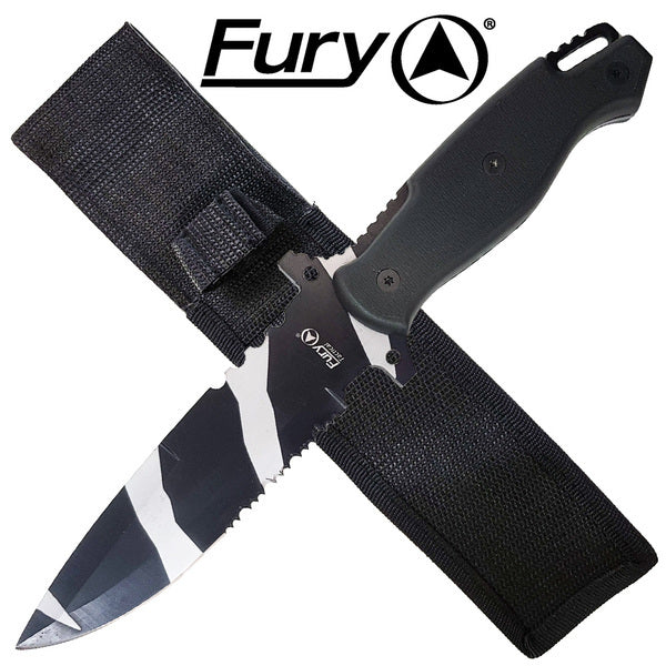 Fury Fury Sea Combo Edge Tactical Knife - Camoflage #65599 Dark Slate Gray