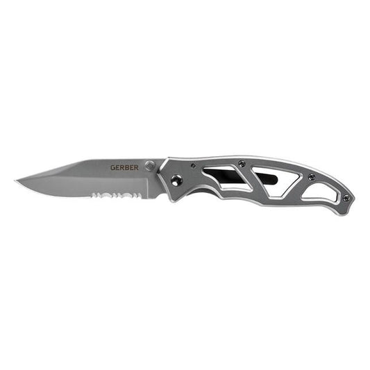 Gerber Gerber Paraframe I Stainless Serrated Clip Folding Knife - 7.01 Inch Overall #22-48443 Dim Gray