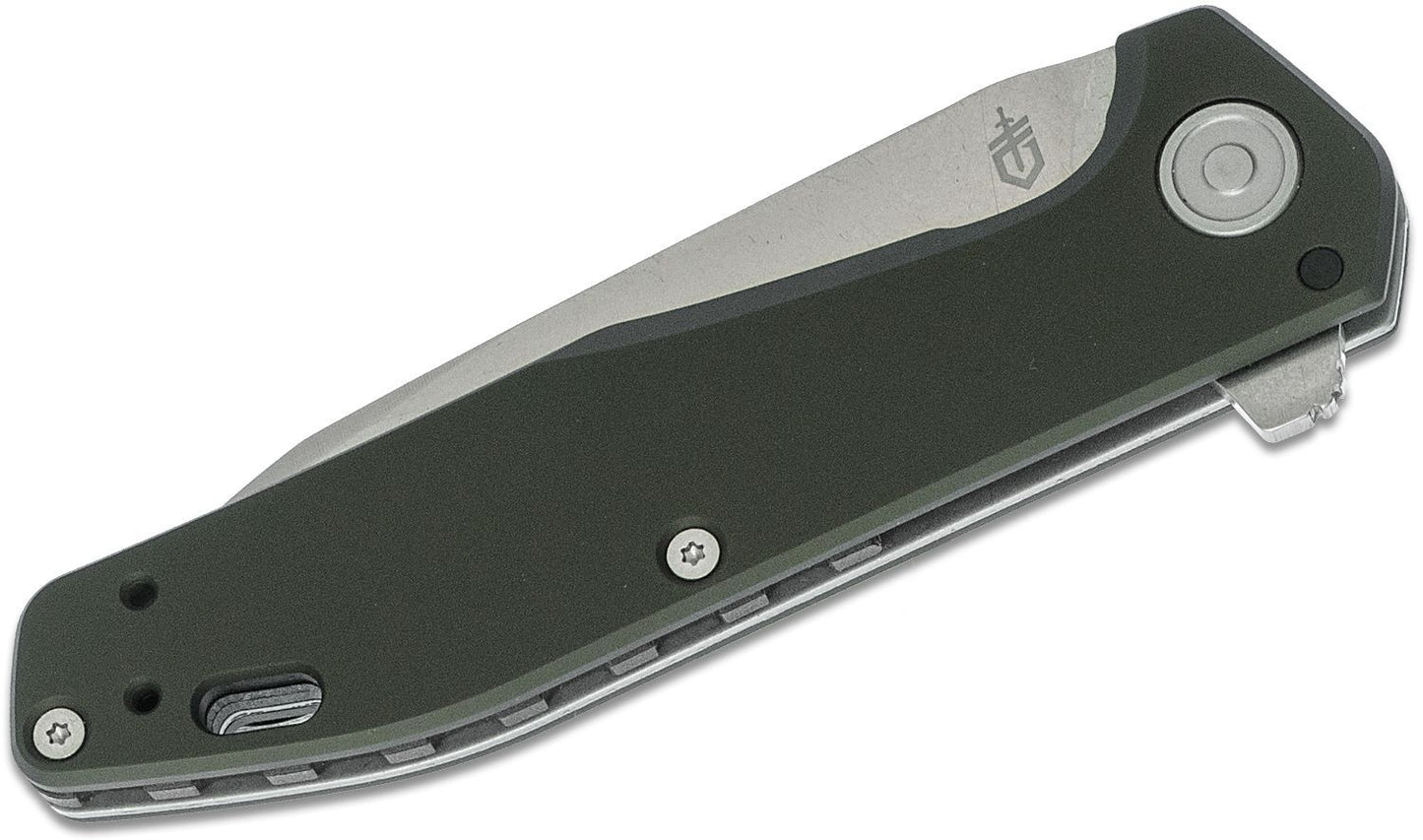 Gerber Gerber Fastball Folding Knife Green Aluminum Handles - 3 Inch S30V Stonewashed Wharncliffe Blade #30-001610 Dark Slate Gray