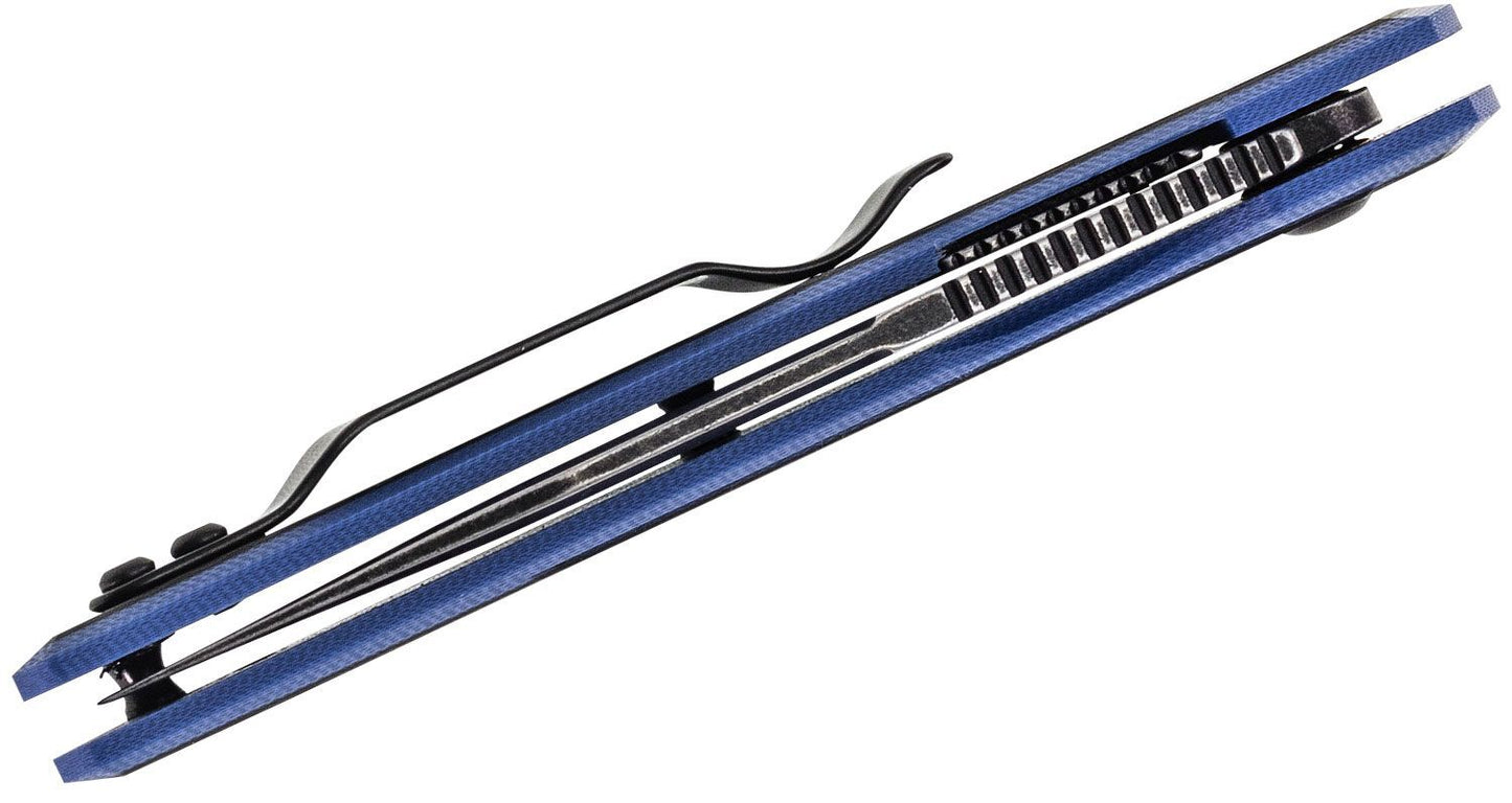 Kershaw Kershaw Tactical Folding Knife 2.75 Inch Blackwashed Clip Point Blade - Blue G10 Handles With Carbon Fiber Overlays #1160Blubw Dark Slate Blue
