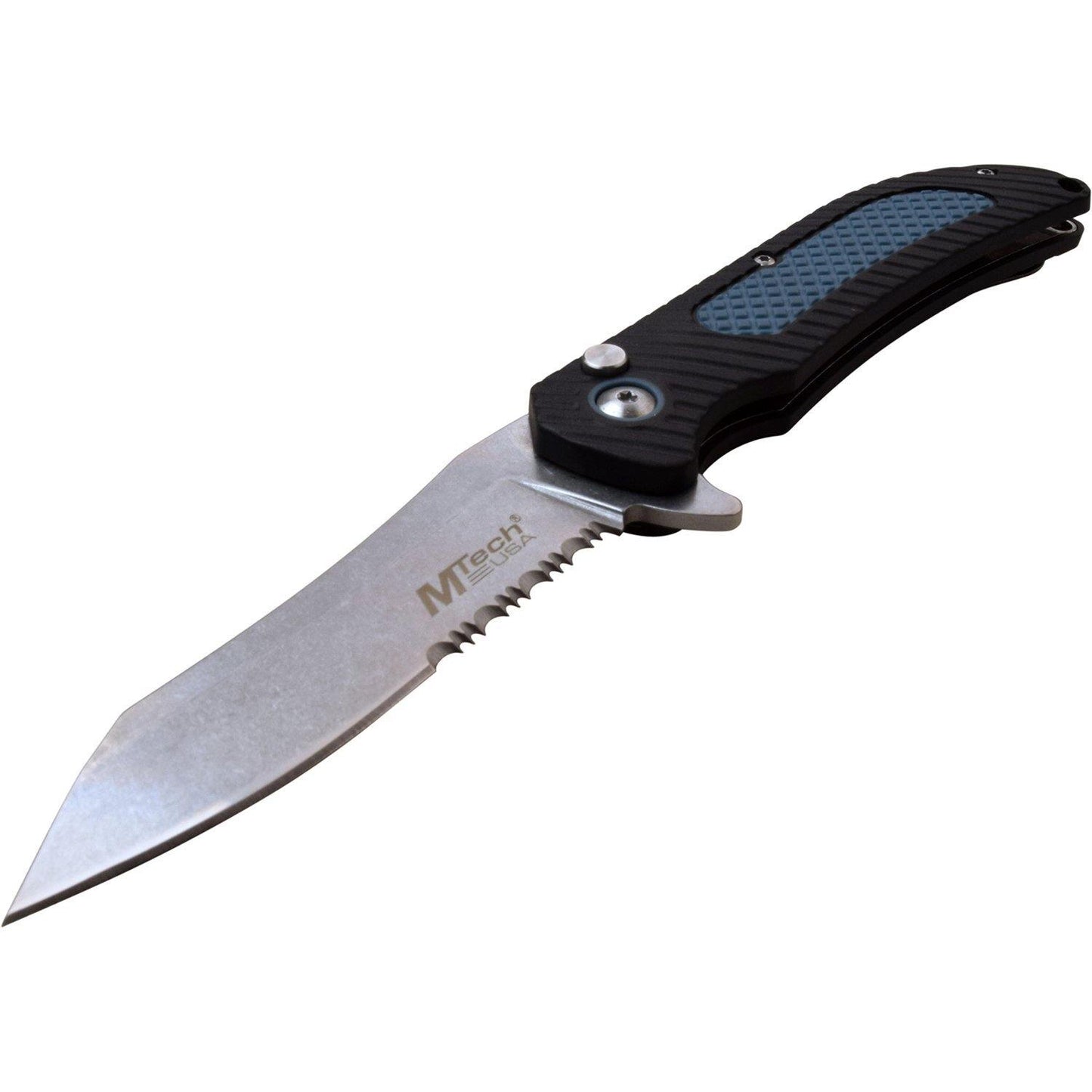 Mtech Manual 8 Inch Folding Knife - Tanto Fine/serrated Edge Blade #mt-1041Bl - Xhunter New Zealand