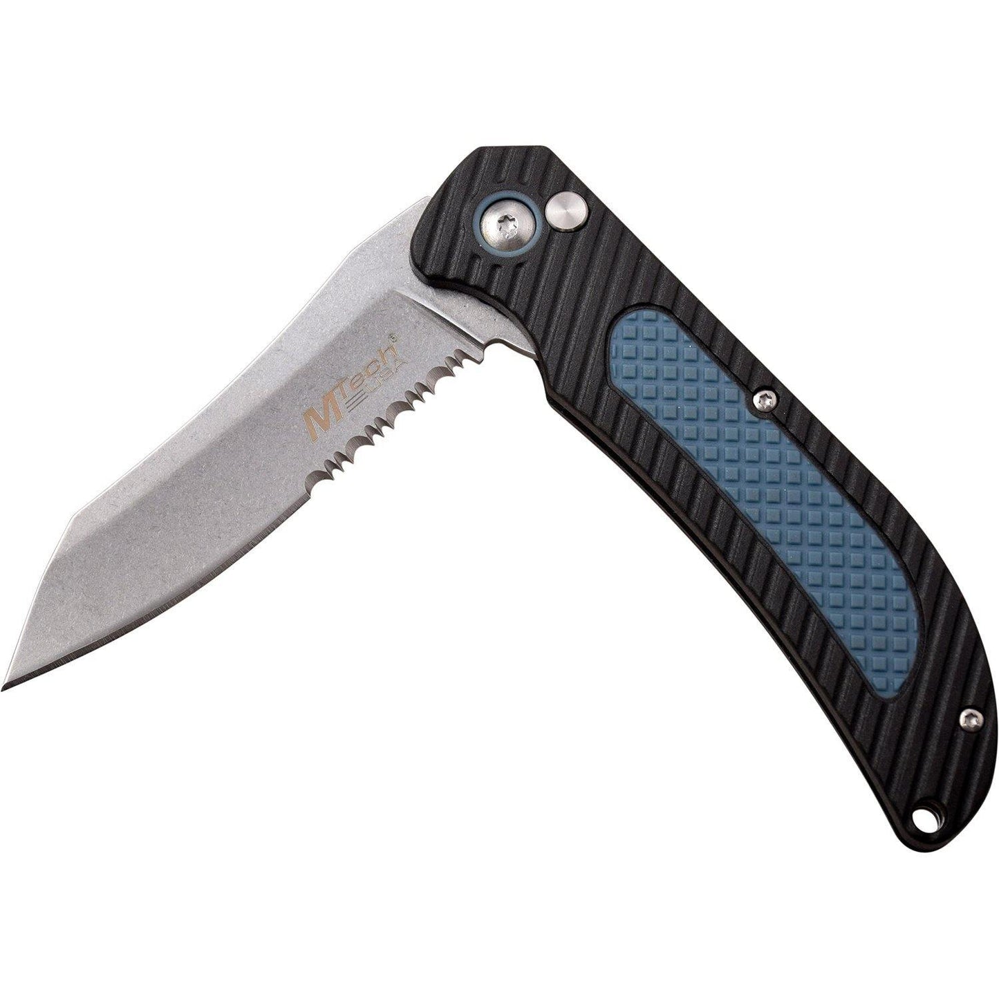 Mtech Manual 8 Inch Folding Knife - Tanto Fine/serrated Edge Blade #mt-1041Bl - Xhunter New Zealand