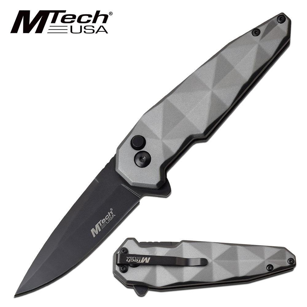 Mtech Drop Point Fine Edge Blade Manual Folding Knife - 7.25 Inches Overall #mt-1119Gy - Xhunter New Zealand