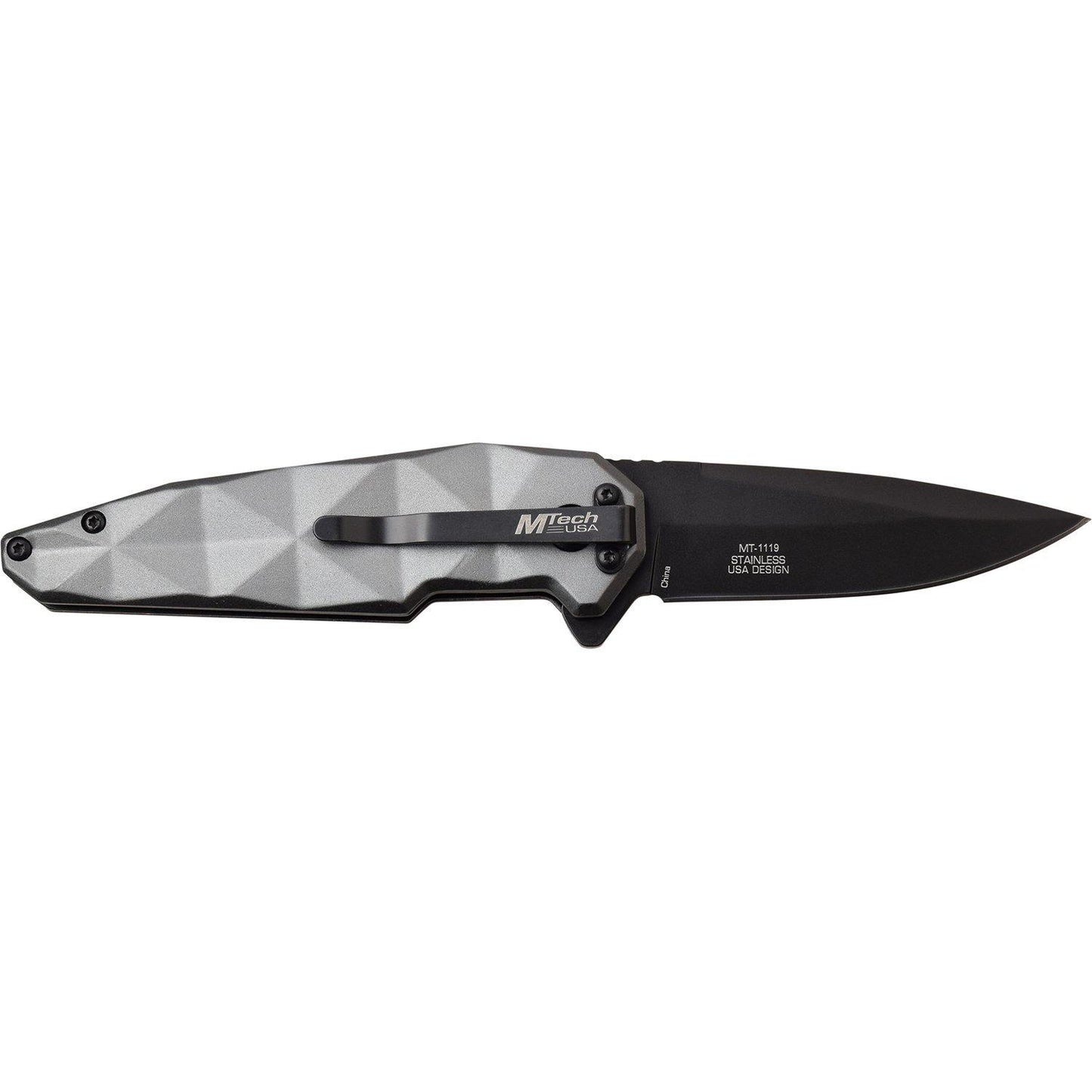 Mtech Drop Point Fine Edge Blade Manual Folding Knife - 7.25 Inches Overall #mt-1119Gy - Xhunter New Zealand