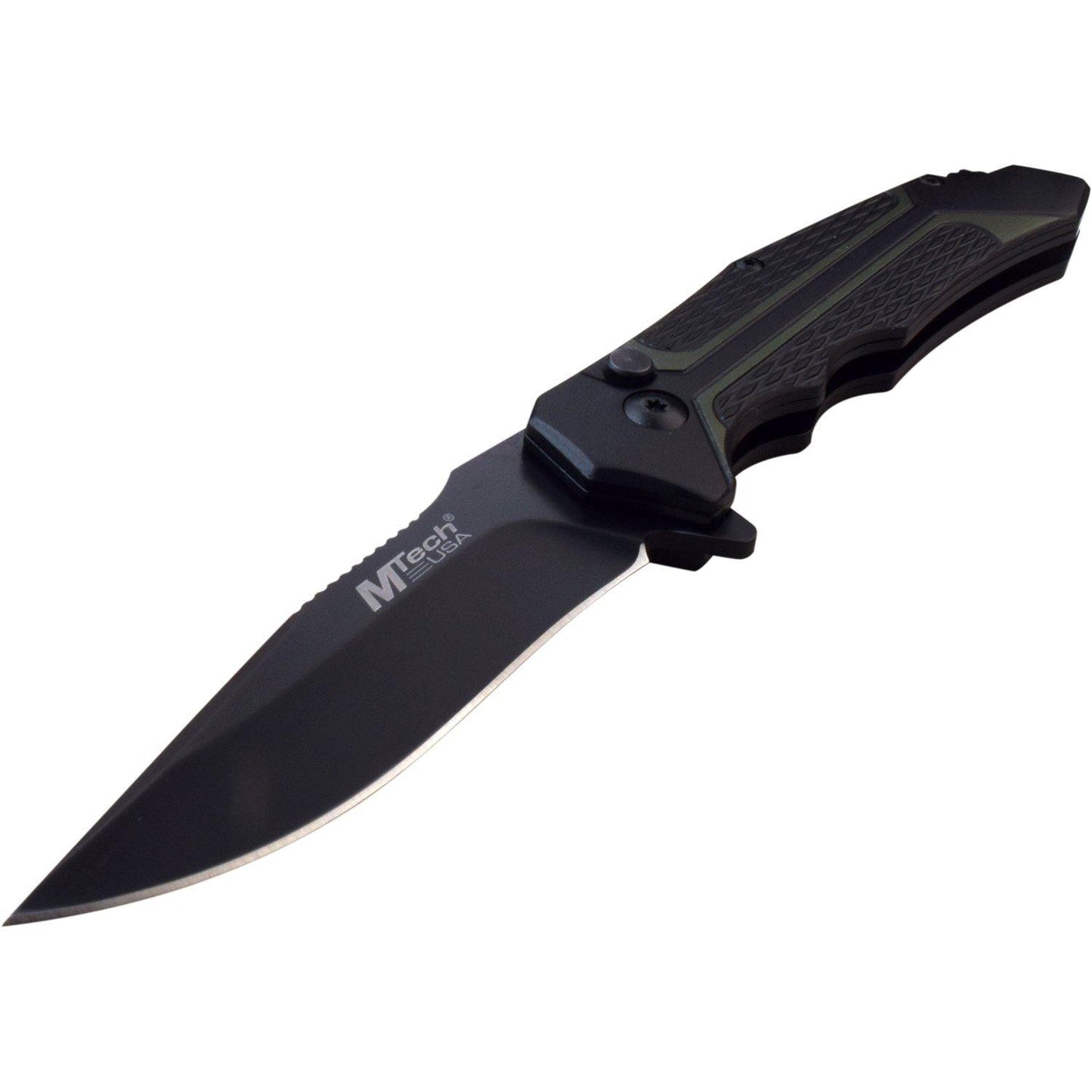 Mtech Bowie Fine Edge Blade Manual Folding Knife - 8.25 Inches Overall #mt-1134Gn - Xhunter New Zealand