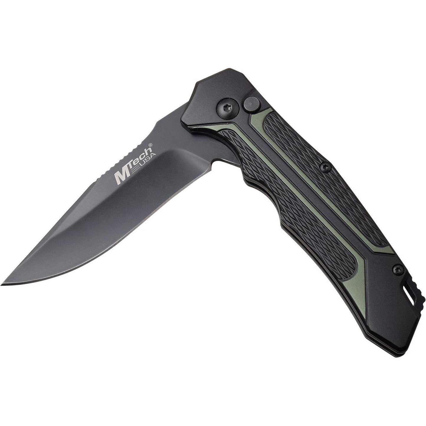 Mtech Bowie Fine Edge Blade Manual Folding Knife - 8.25 Inches Overall #mt-1134Gn - Xhunter New Zealand