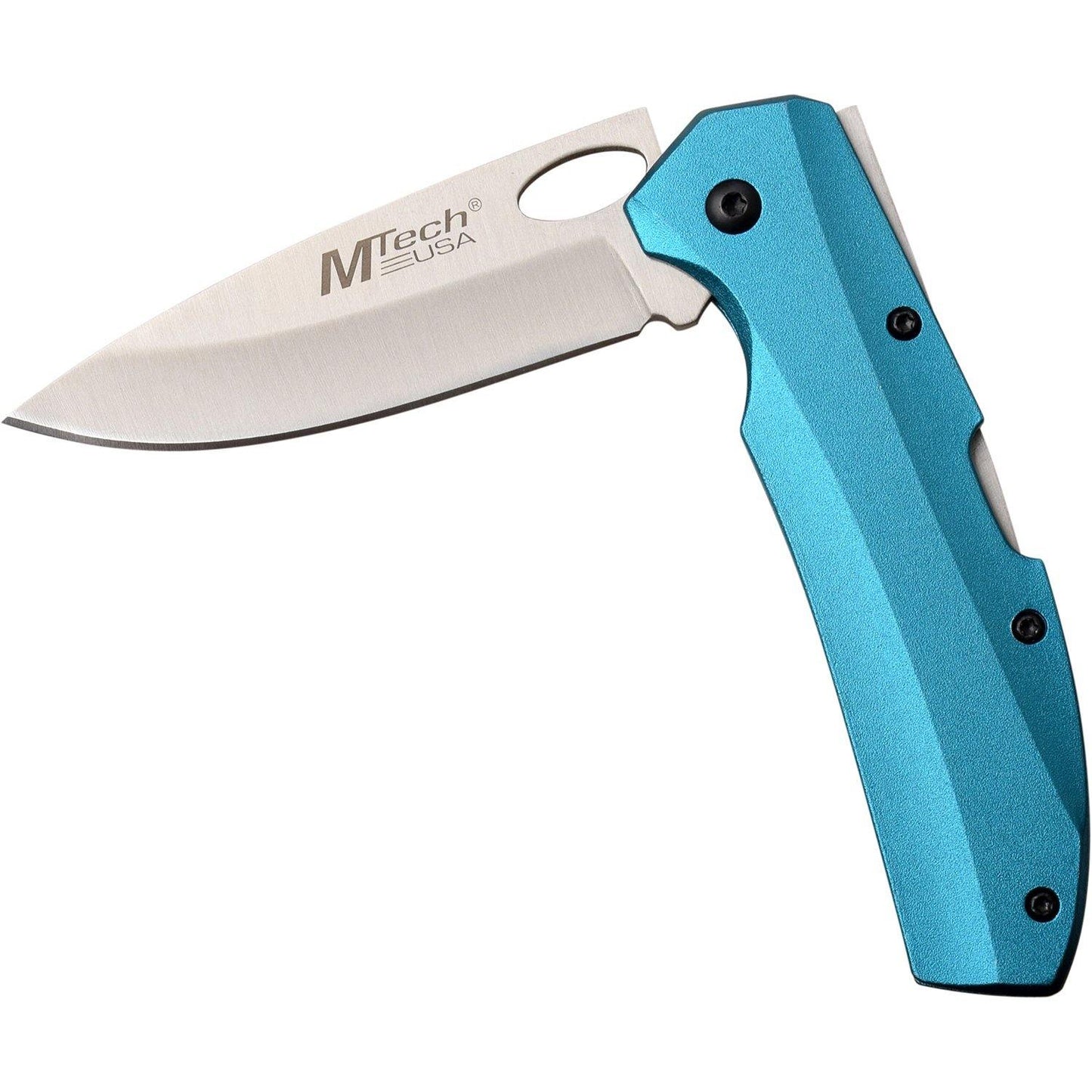 Mtech Drop Point Fine Edge Blade Folding Knife - 7 Inches Overall Blue #mt-1076Bl - Xhunter New Zealand