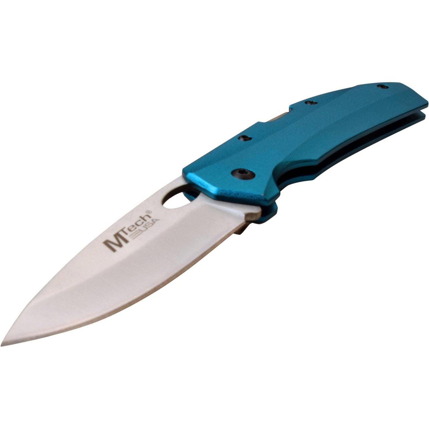 Mtech Drop Point Fine Edge Blade Folding Knife - 7 Inches Overall Blue #mt-1076Bl - Xhunter New Zealand