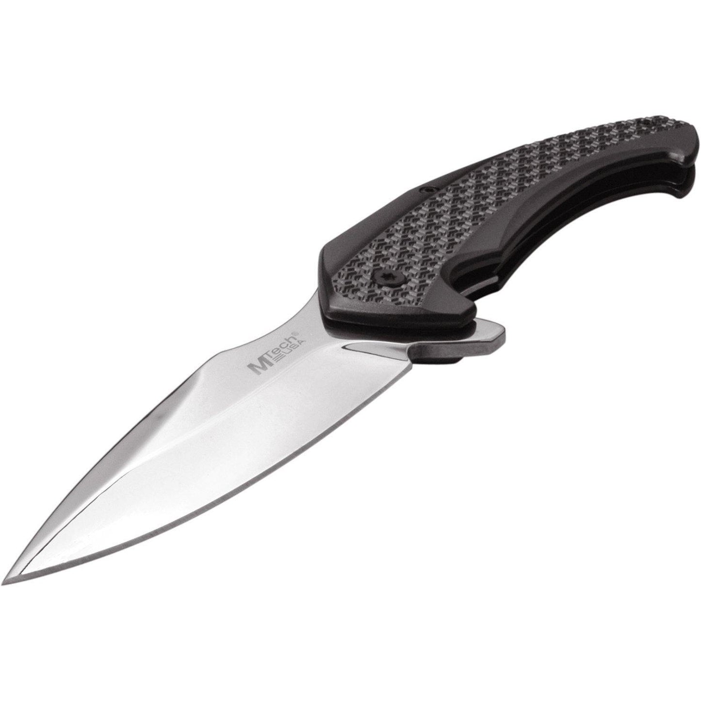 Mtech Spear Point Fine Edge Blade Folding Knife - 8 Inches Overall Grey #mt-1063Gy - Xhunter New Zealand