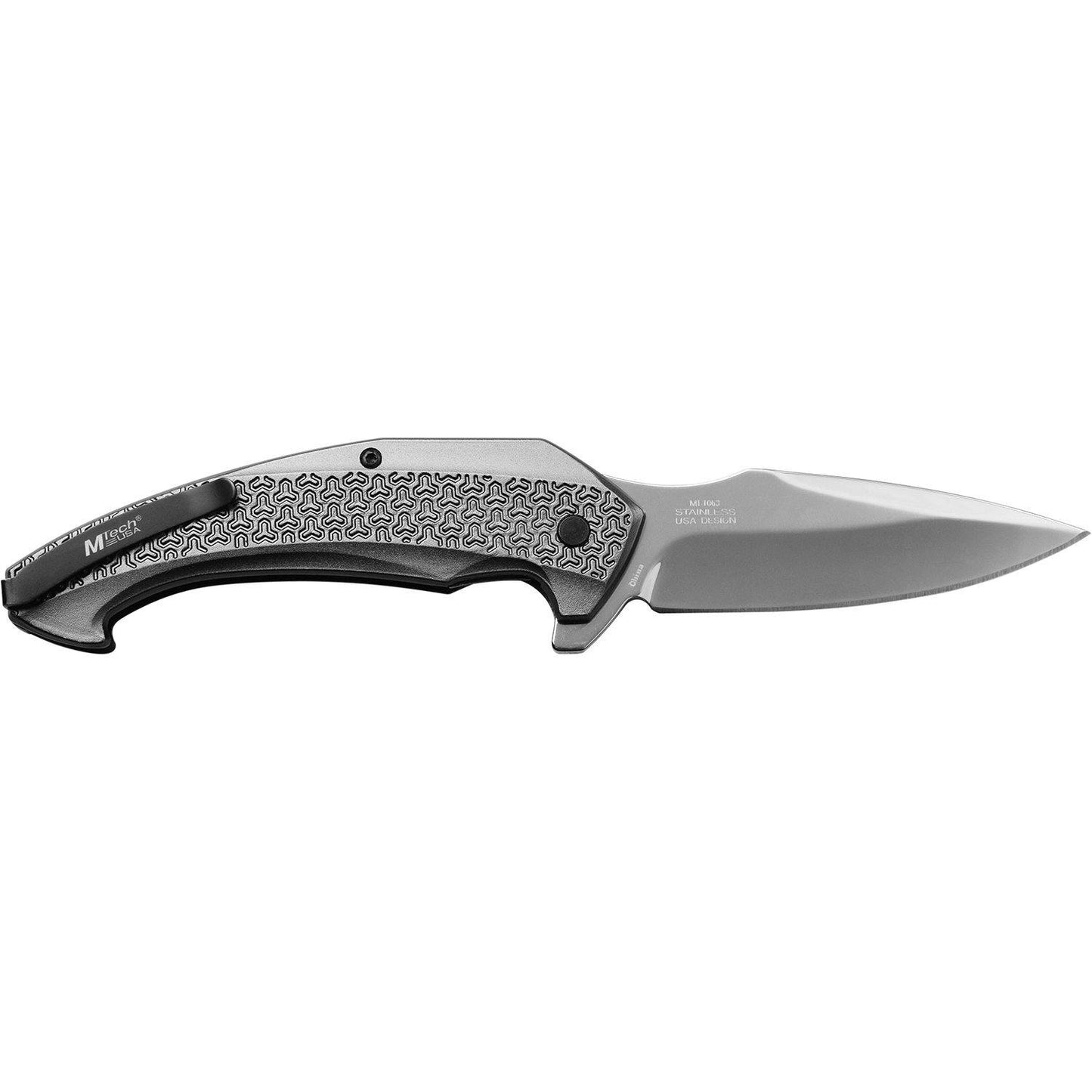 Mtech Spear Point Fine Edge Blade Folding Knife - 8 Inches Overall Grey #mt-1063Gy - Xhunter New Zealand
