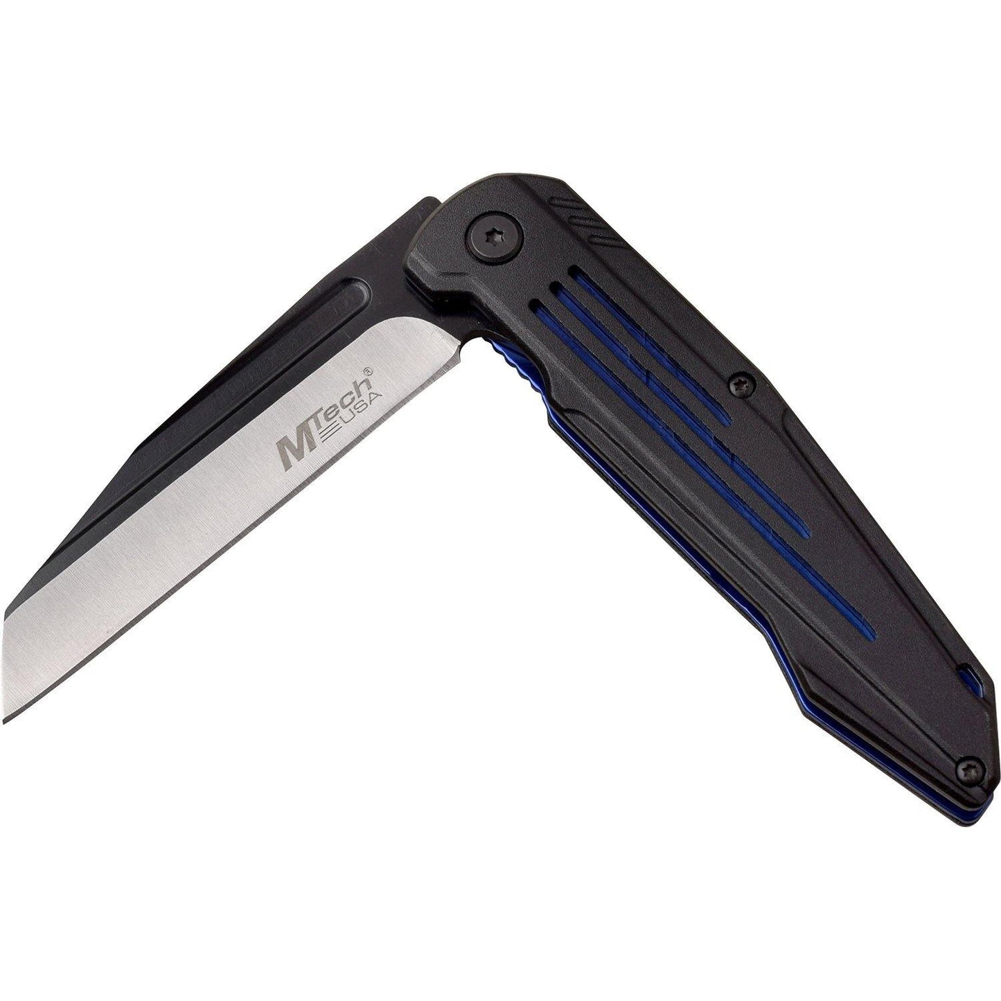 Mtech Fine Edge Blade Manual Folding Knife - Blue Tinite Coated Liner Handle #mt-1060Bl - Xhunter New Zealand