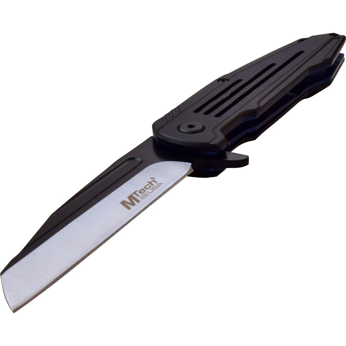 Mtech Fine Edge Blade Manual Folding Knife - Blue Tinite Coated Liner Handle #mt-1060Bl - Xhunter New Zealand