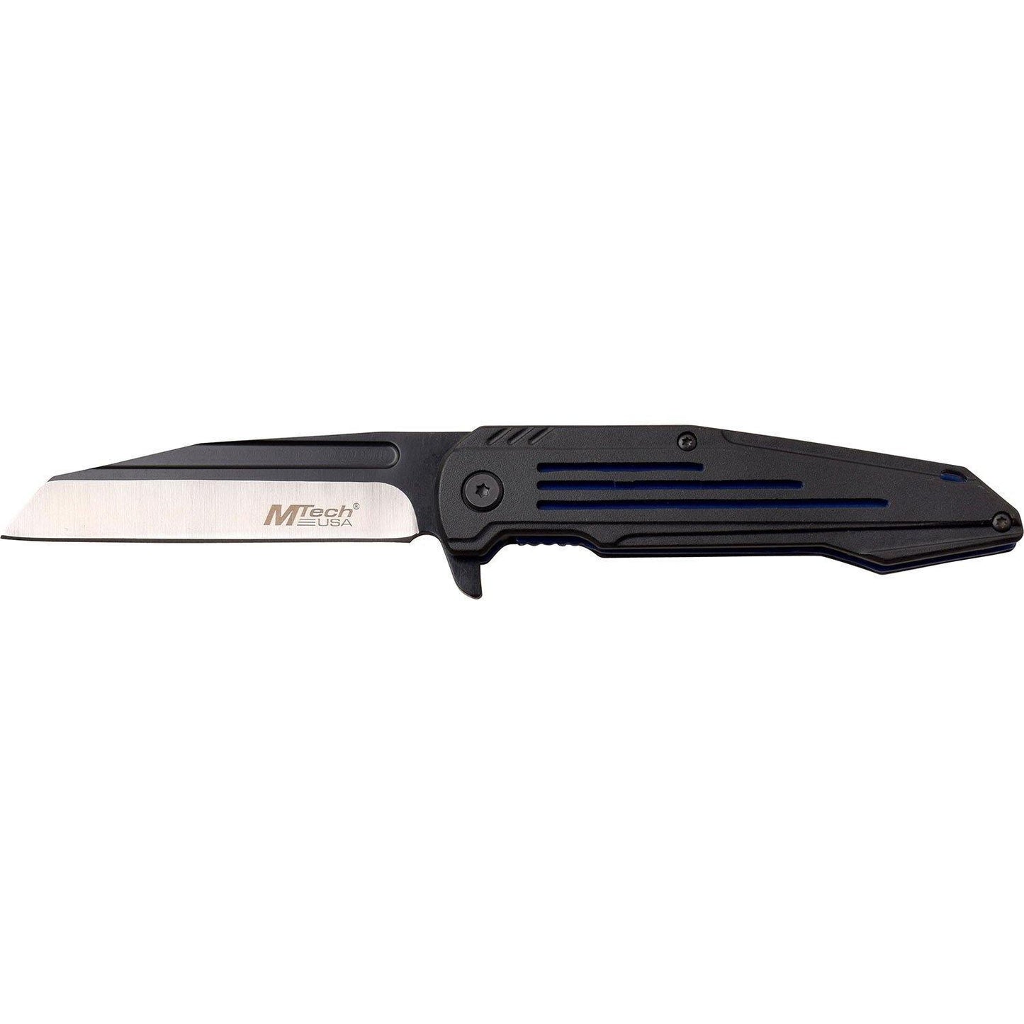 Mtech Fine Edge Blade Manual Folding Knife - Blue Tinite Coated Liner Handle #mt-1060Bl - Xhunter New Zealand