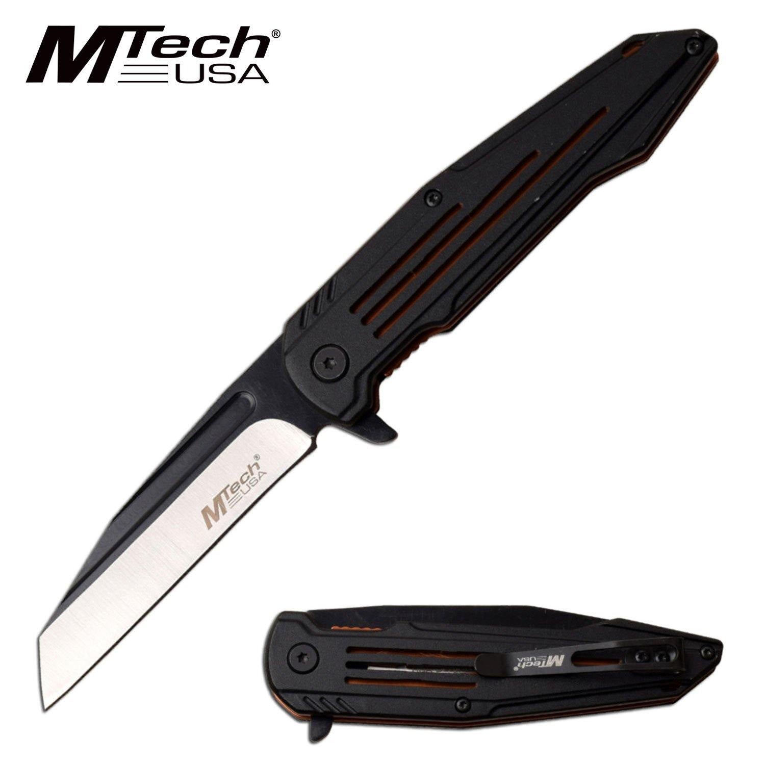 Mtech Fine Edge Blade Manual Folding Knife - 8 Inches Overall #mt-1060Or - Xhunter New Zealand