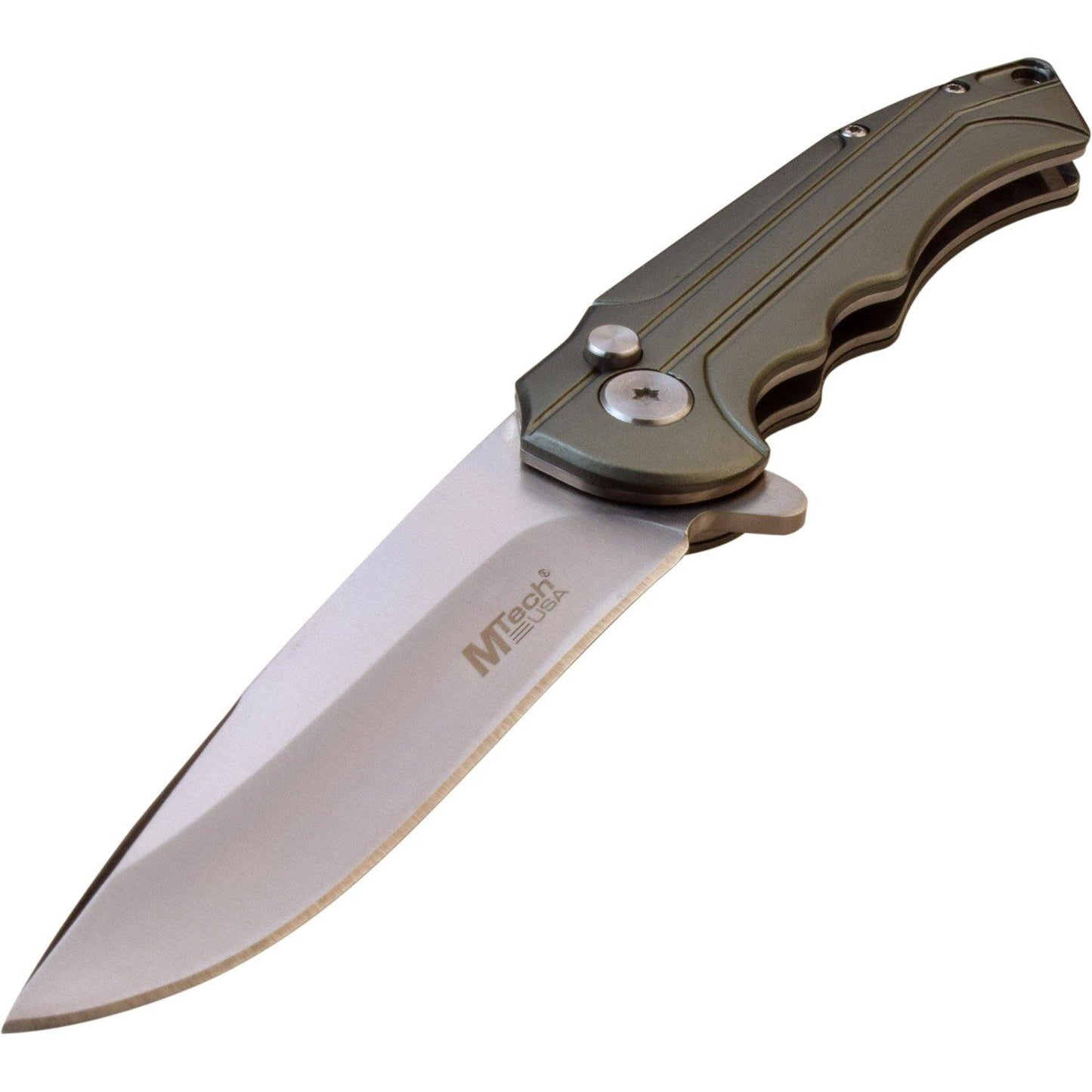 Mtech Drop Point Fine Edge Blade Folding Knife - 7.6 Inches Overall #mt-1022Gy - Xhunter New Zealand