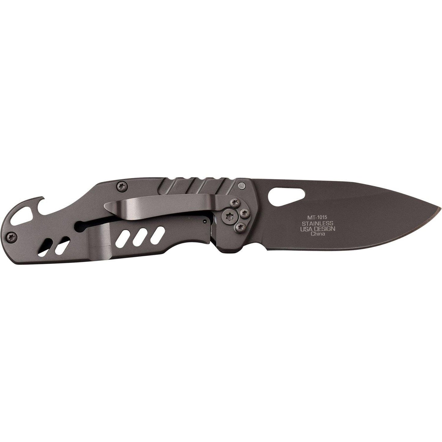 Mtech Drop Point Fine Edge Blade Folding Knife - G10 Handle Bottle Opener #mt-1015Gy - Xhunter New Zealand