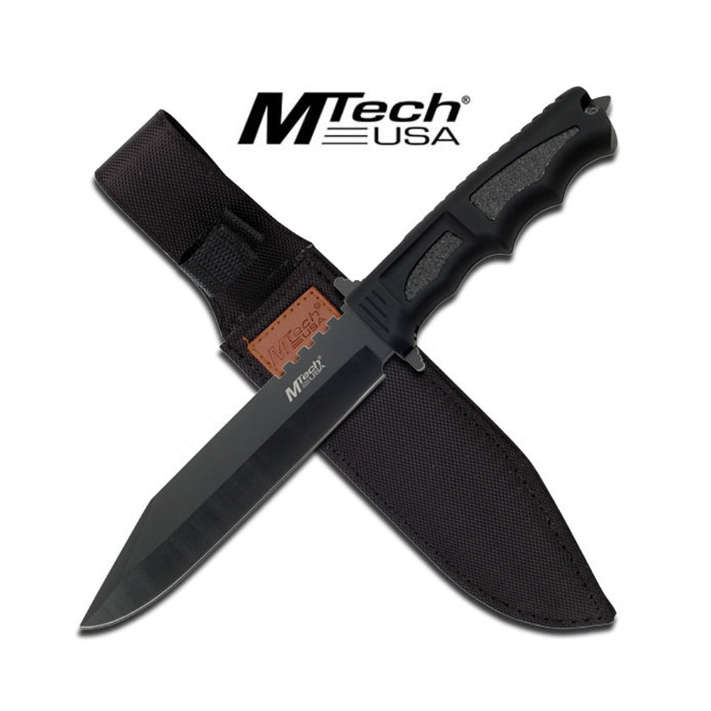 Mtech Mtech Clip Point Hunting Fixed Blade Knife W Glass Breaker - 311Mm Sheath & Seatbelt Included #mt-086 Dark Slate Gray
