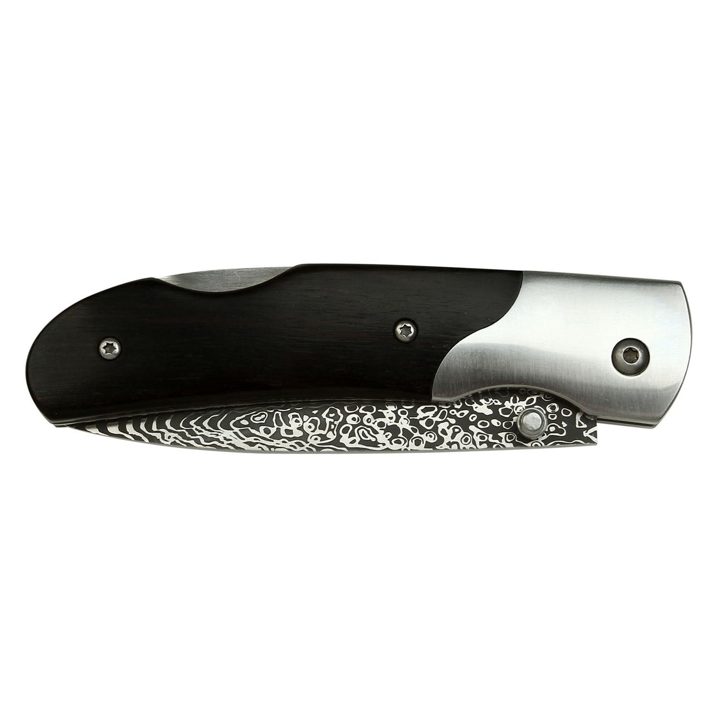 Mtech Mtech Evolution Damascus Etched Folding Knife - 3.2 Inch Drop Point Fine Edge Blade #mte-Fdr008-Bk Black