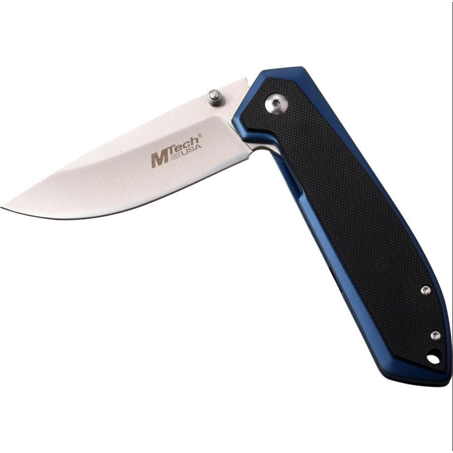 Mtech Mtech Framelock Stainless Drop Pocket Folder Folding Knife - Black/blue 8 Inch Overall #mt-1068Bl Light Gray