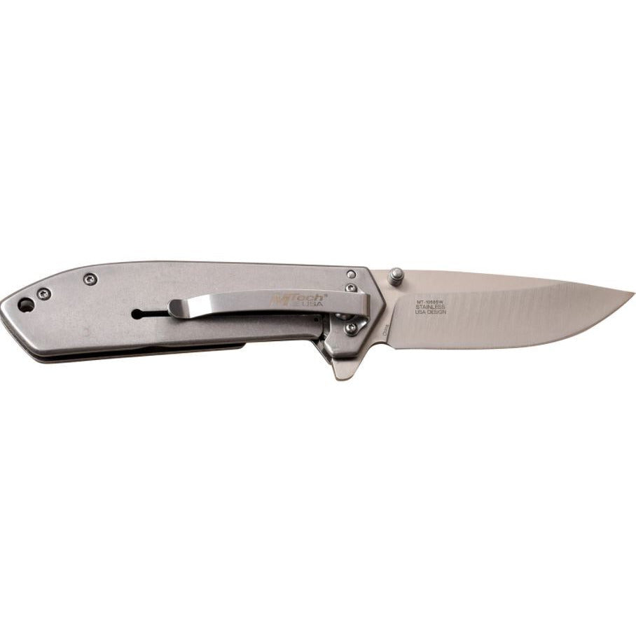 Mtech Mtech Drop Point Manual Folding Knife - Ball Bearing Pivot #mt-1068Sw Gray