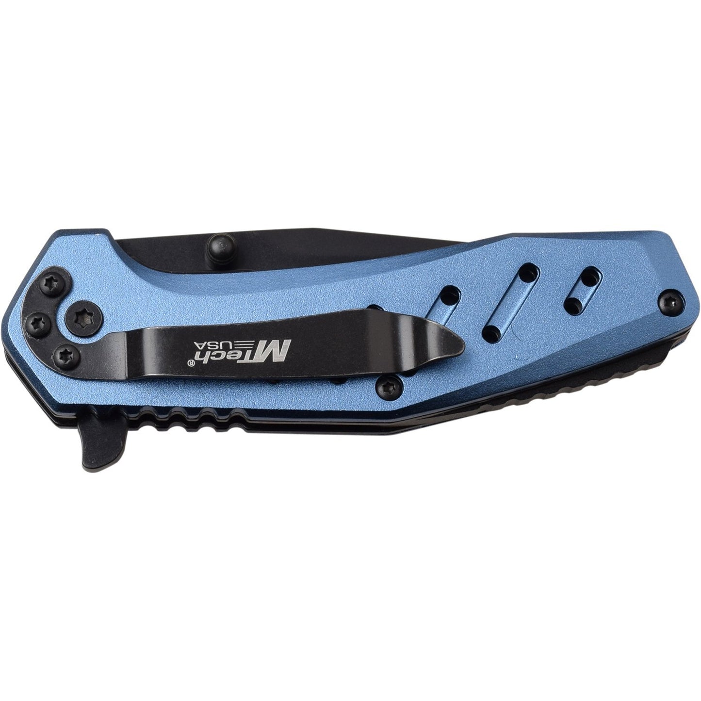 Mtech Mtech Pocket Clip Tanto Manual Folding Knife - Anodized Aluminum Handle #mt-1113Bl Cornflower Blue