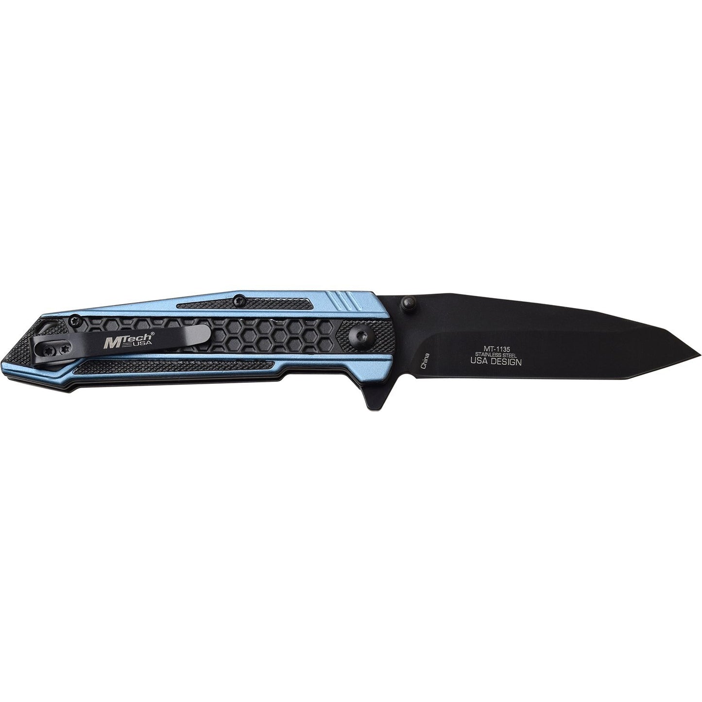 Mtech Mtech Tactical Tanto Folding Knife - Blue Aluminum Handle #mt-1135Bl Dark Slate Gray