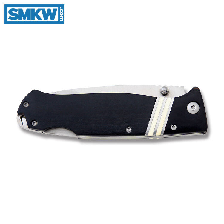 Mtech Mtech Drop Point Blade Lockback Folding Pocket Knife - White Bone Stainless Steel Inlay Handle #mt-966Bk Black