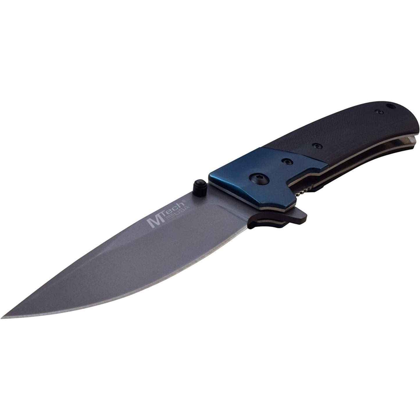 Mtech Mtech Drop Point Fine Edge Blade Manual Folding Knife - Blue Smooth G10 Handle #mt-1067Bl Dim Gray