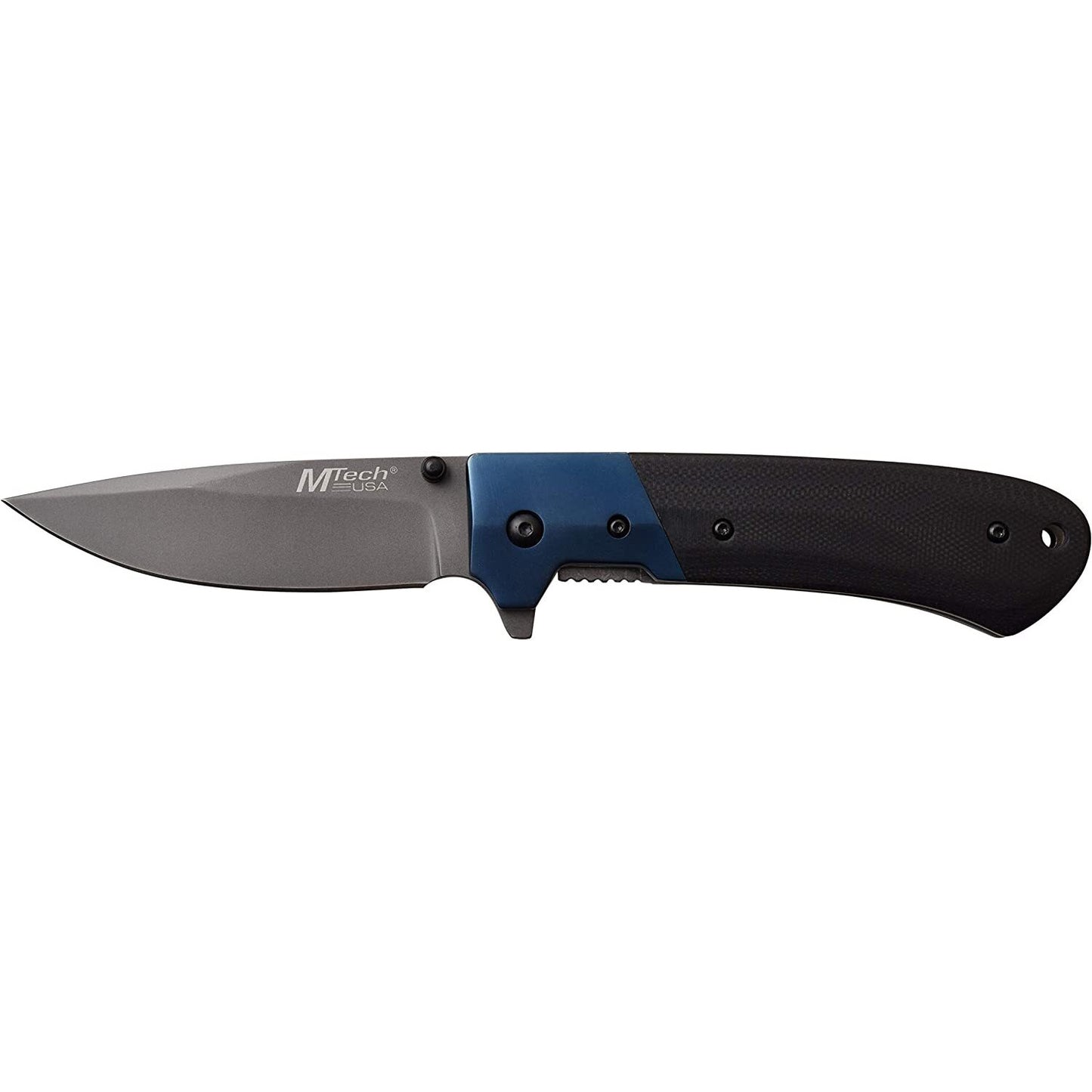 Mtech Mtech Drop Point Fine Edge Blade Manual Folding Knife - Blue Smooth G10 Handle #mt-1067Bl Dark Slate Gray