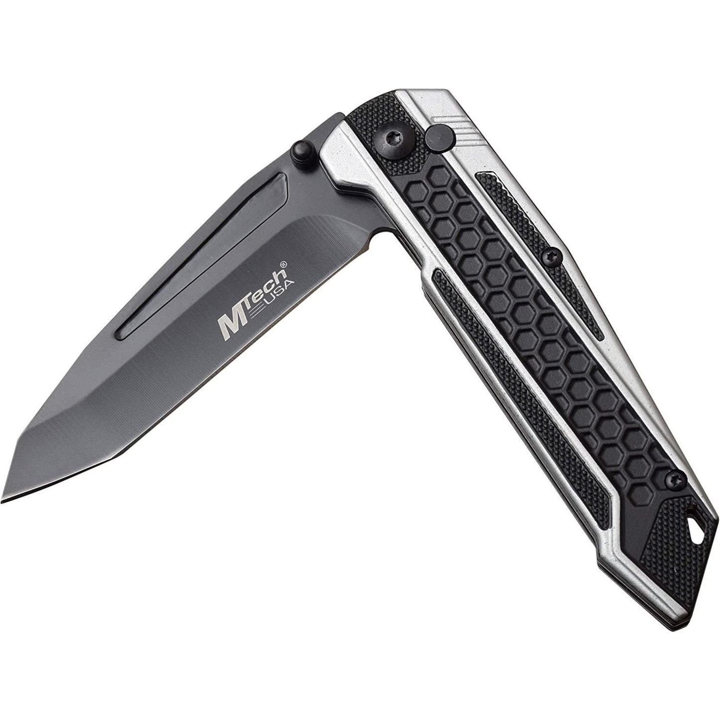 Mtech Mtech Tactical Tanto Fine Edge Blade Folding Knife - Gray Two Tone Anodized Aluminum Handle #mt-1135Gy Dim Gray