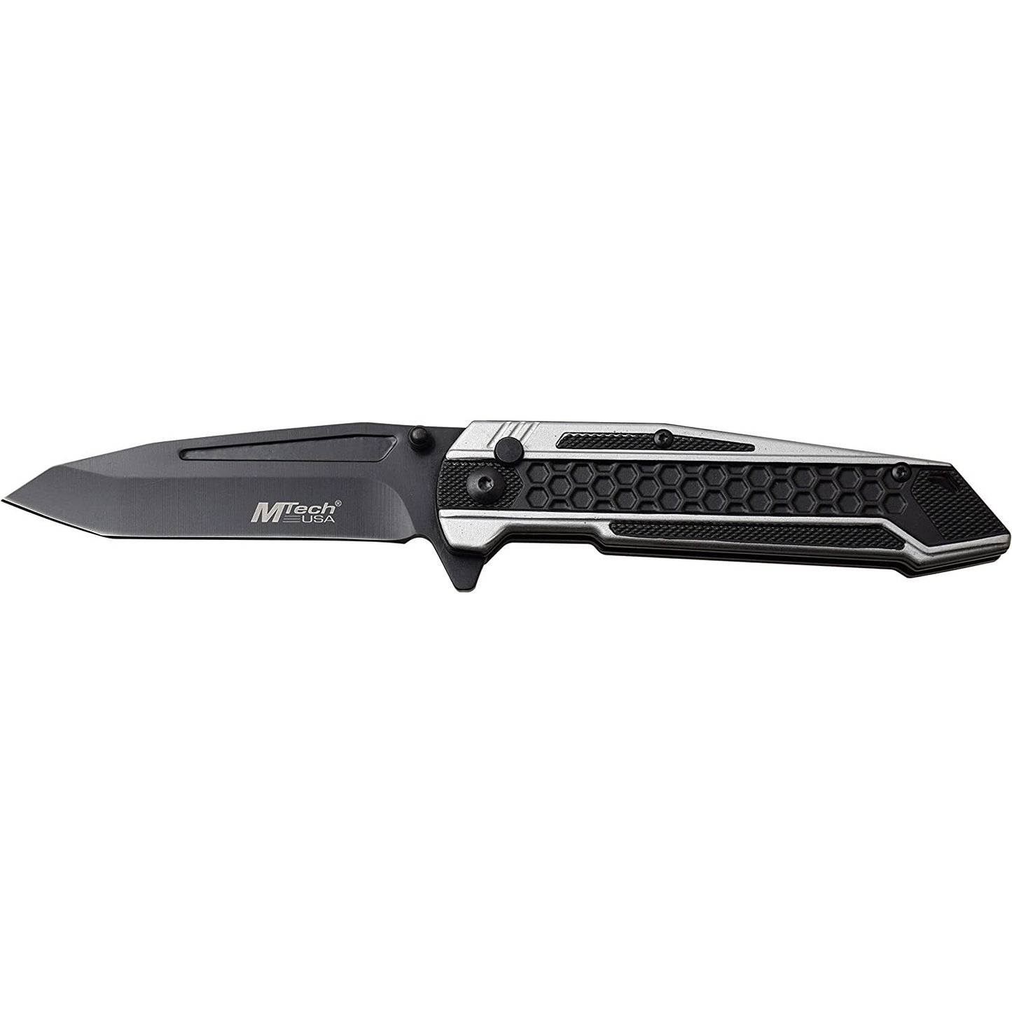 Mtech Mtech Tactical Tanto Fine Edge Blade Folding Knife - Gray Two Tone Anodized Aluminum Handle #mt-1135Gy Dark Slate Gray