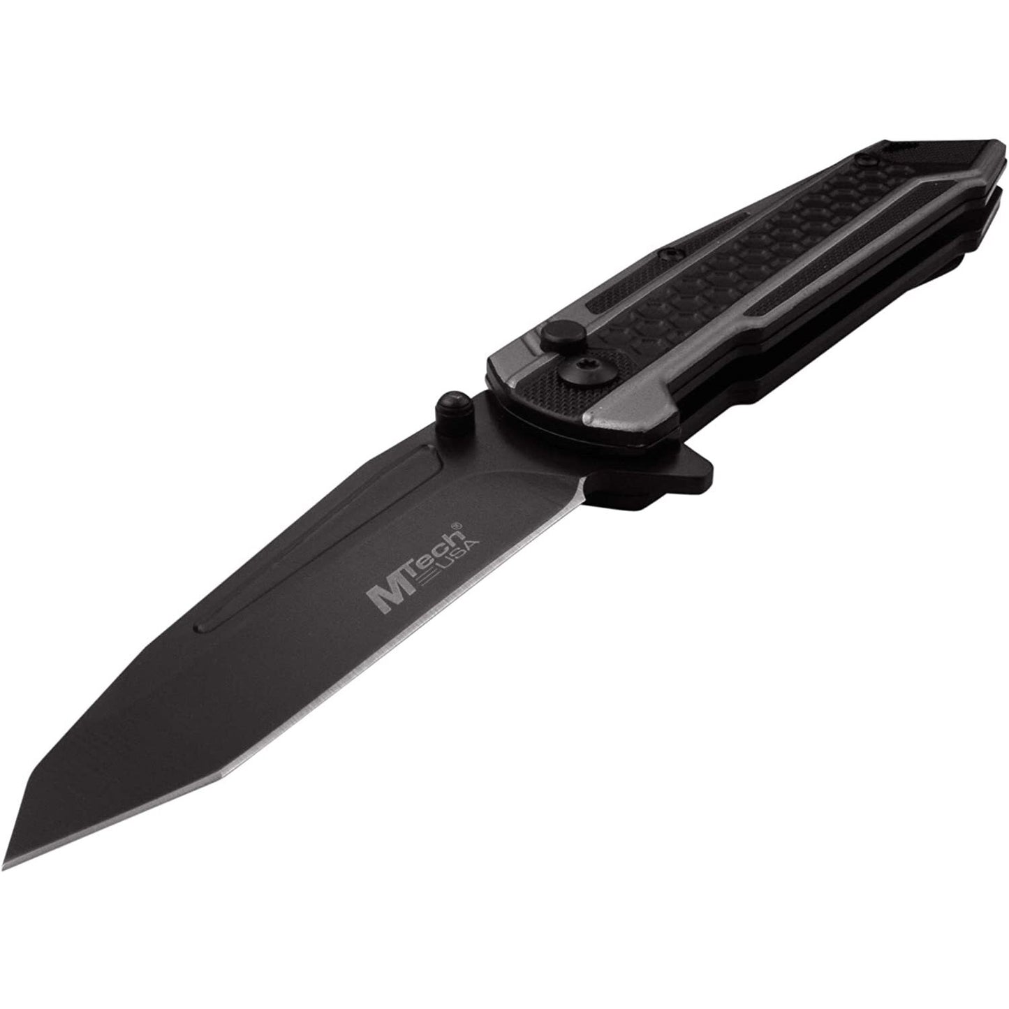 Mtech Mtech Tactical Tanto Fine Edge Blade Folding Knife - Gray Two Tone Anodized Aluminum Handle #mt-1135Gy Dark Slate Gray