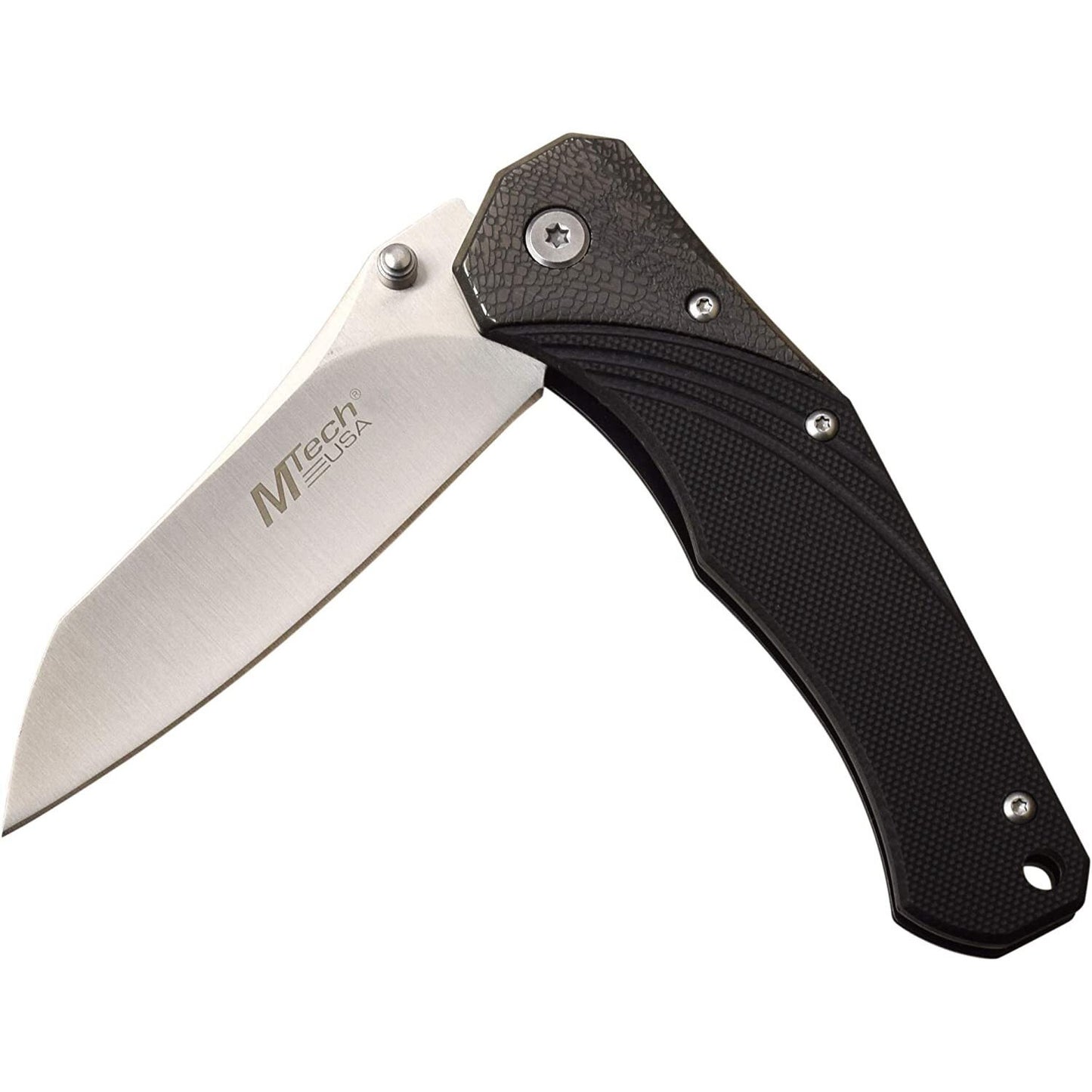 Mtech Mtech Sheepsfoot Fine Edge Blade Folding Pocket Knife - 4.5 Inches G10 Handle #mt-1103Gy Gray