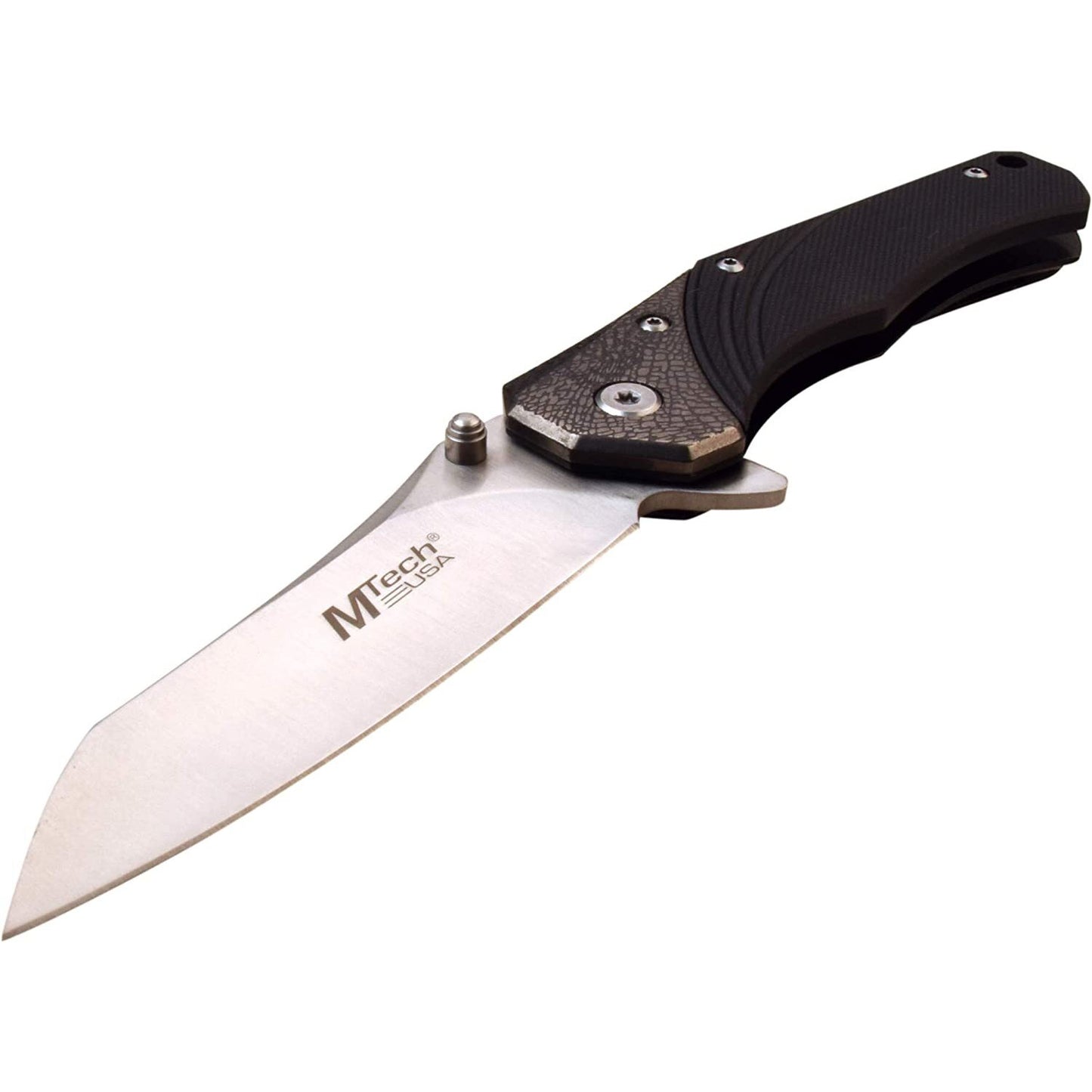 Mtech Mtech Sheepsfoot Fine Edge Blade Folding Pocket Knife - 4.5 Inches G10 Handle #mt-1103Gy Dim Gray