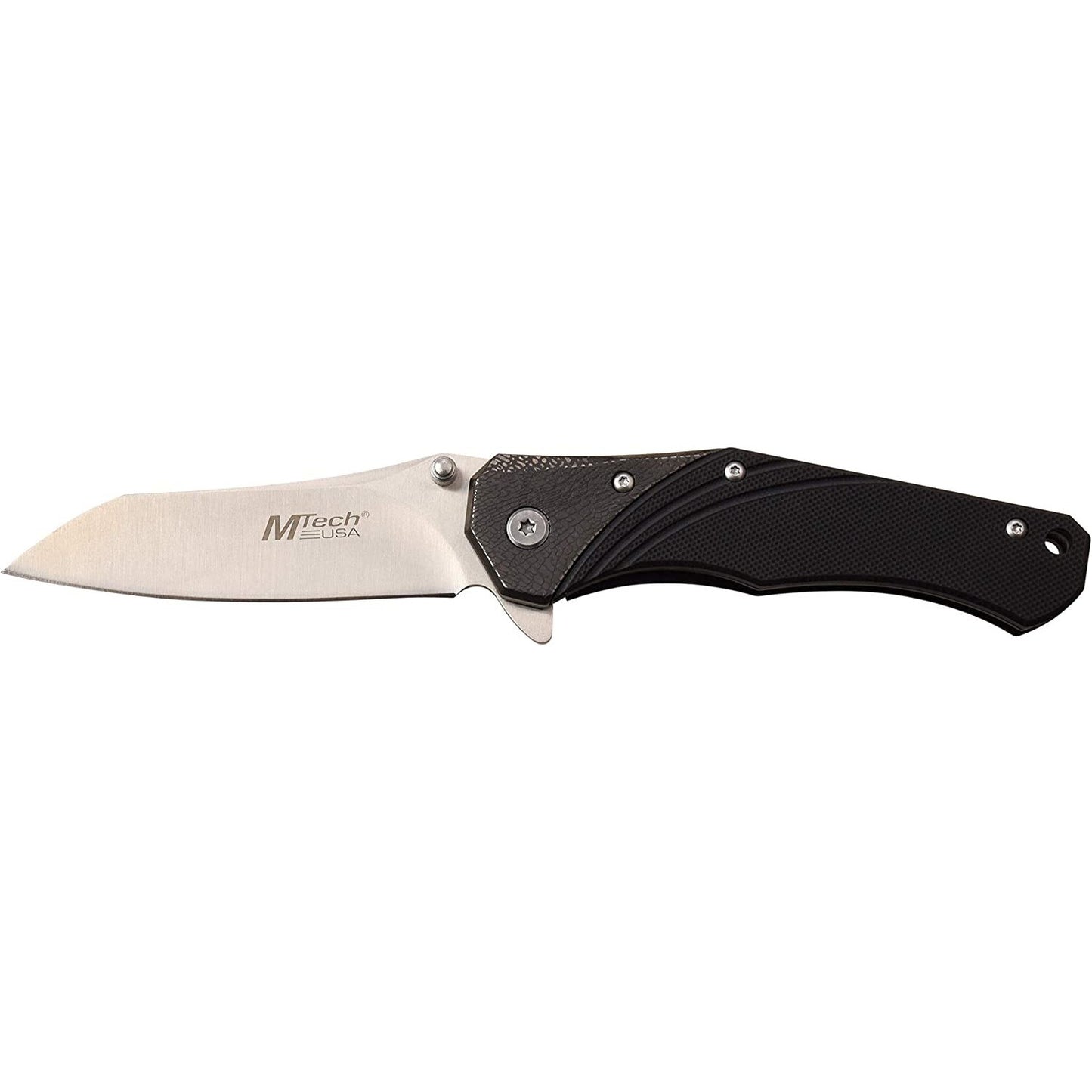 Mtech Mtech Sheepsfoot Fine Edge Blade Folding Pocket Knife - 4.5 Inches G10 Handle #mt-1103Gy Dark Slate Gray