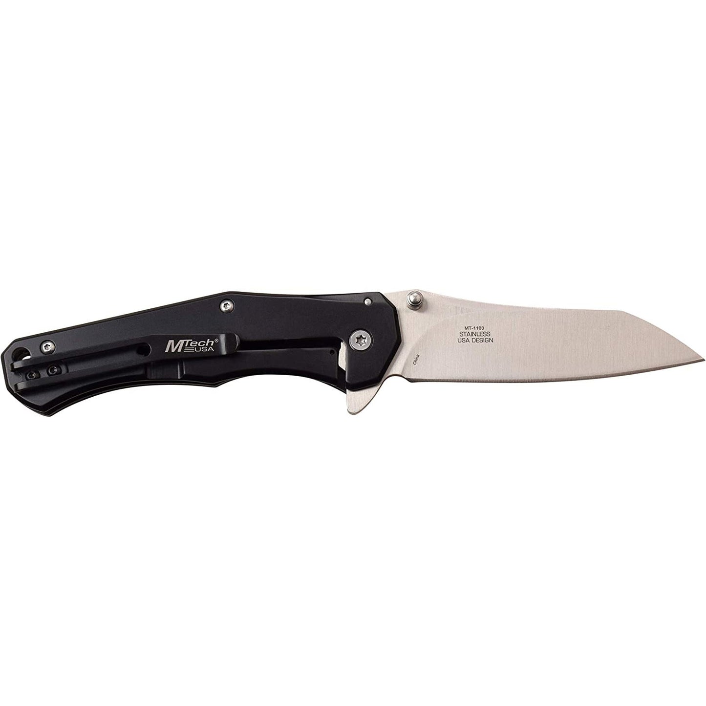 Mtech Mtech Sheepsfoot Fine Edge Blade Folding Pocket Knife - 4.5 Inches G10 Handle #mt-1103Gy Black