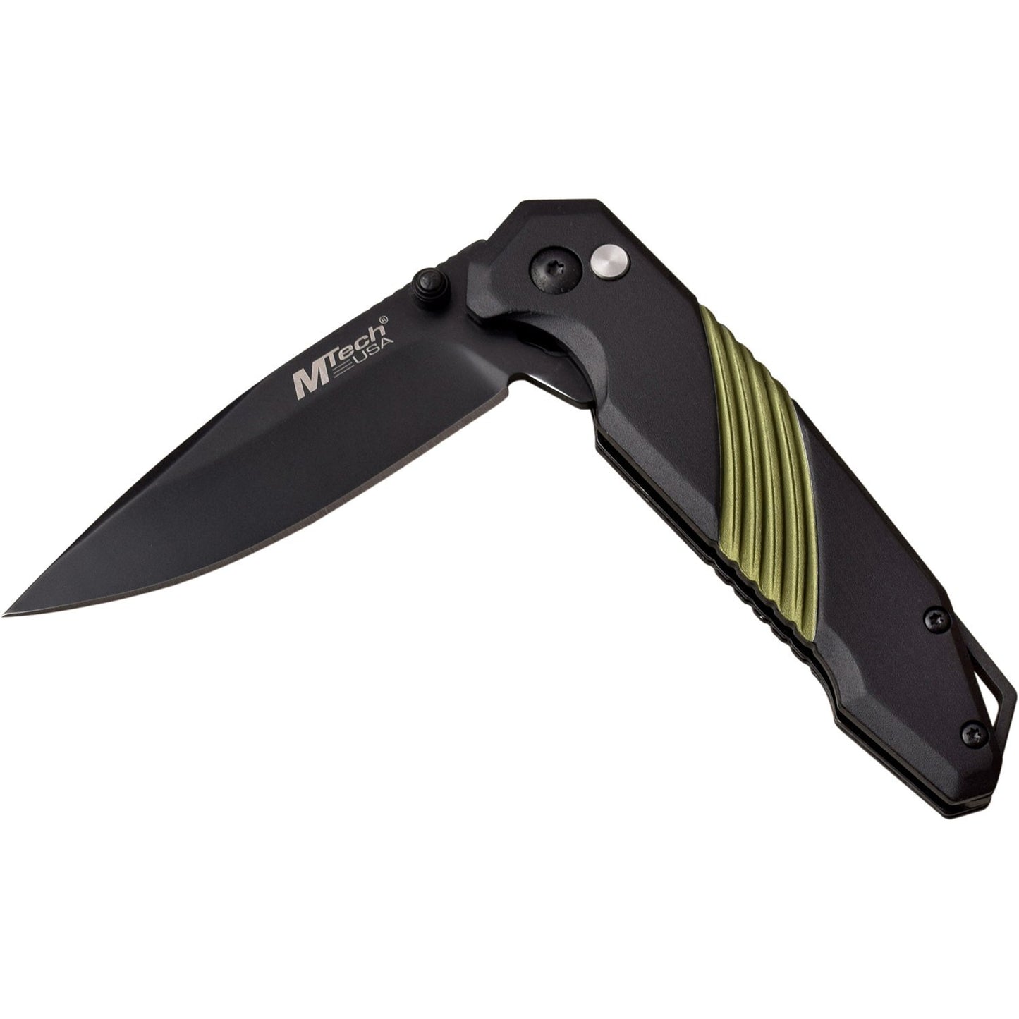 Mtech Mtech Drop Point Fine Edge Blade Folding Knife - Green 8 Inches Overall #mt-1064Gn Dark Slate Gray