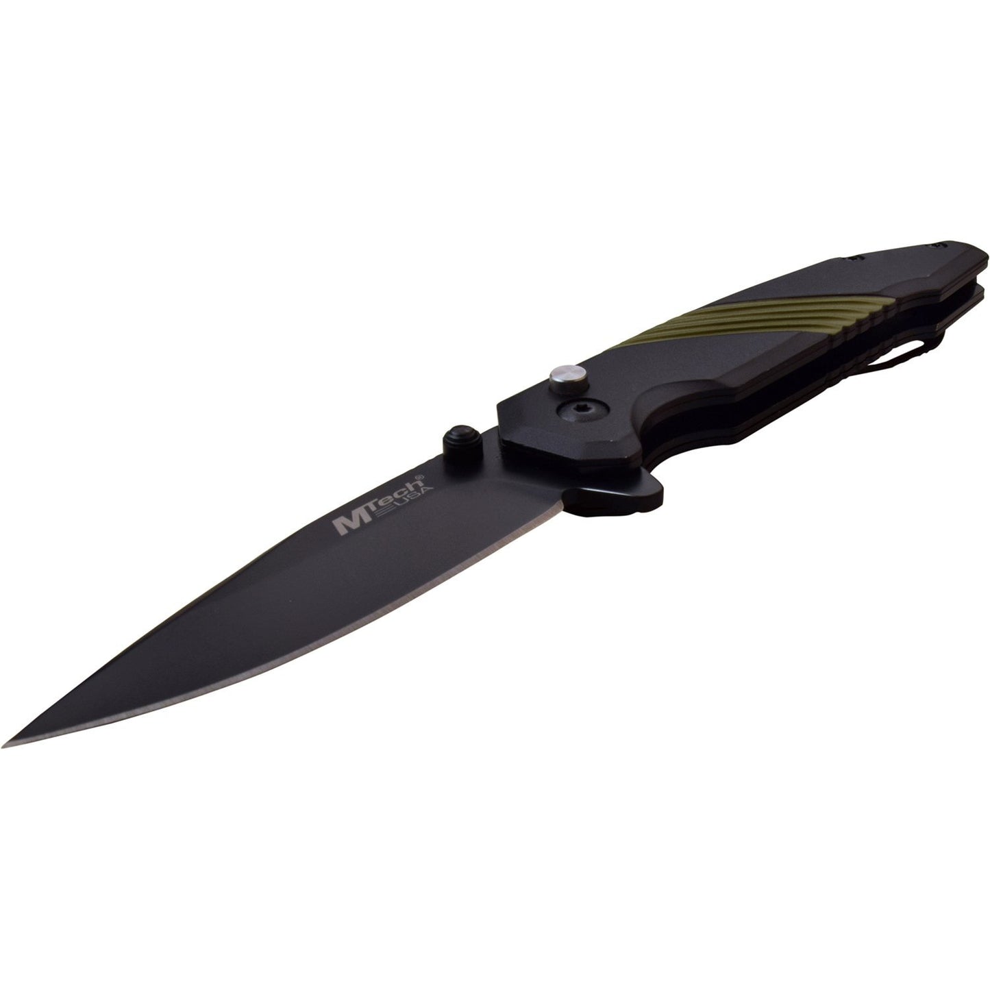 Mtech Mtech Drop Point Fine Edge Blade Folding Knife - Green 8 Inches Overall #mt-1064Gn Dark Slate Gray