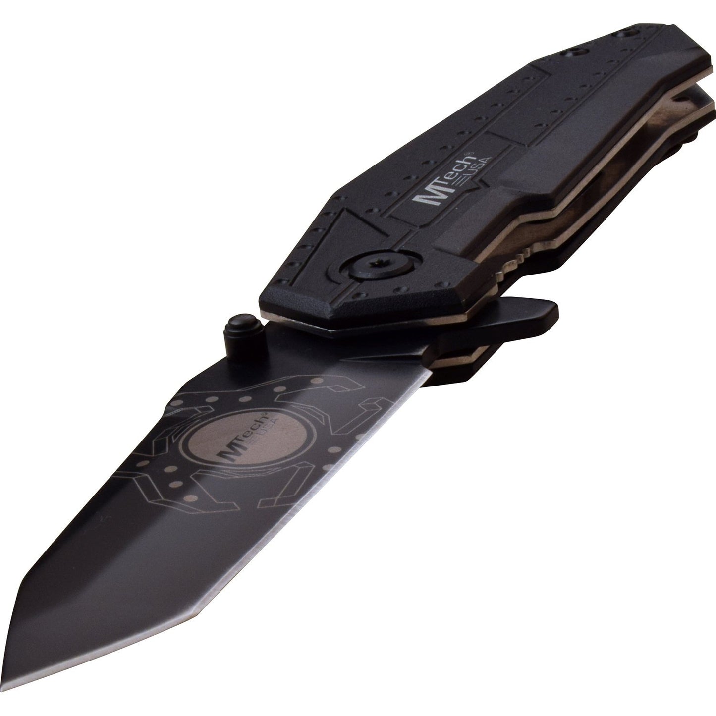 Mtech Mtech Tactical Tanto Blade Folding Knife - Ball Bearing Pivot #mt-1069Bk Black