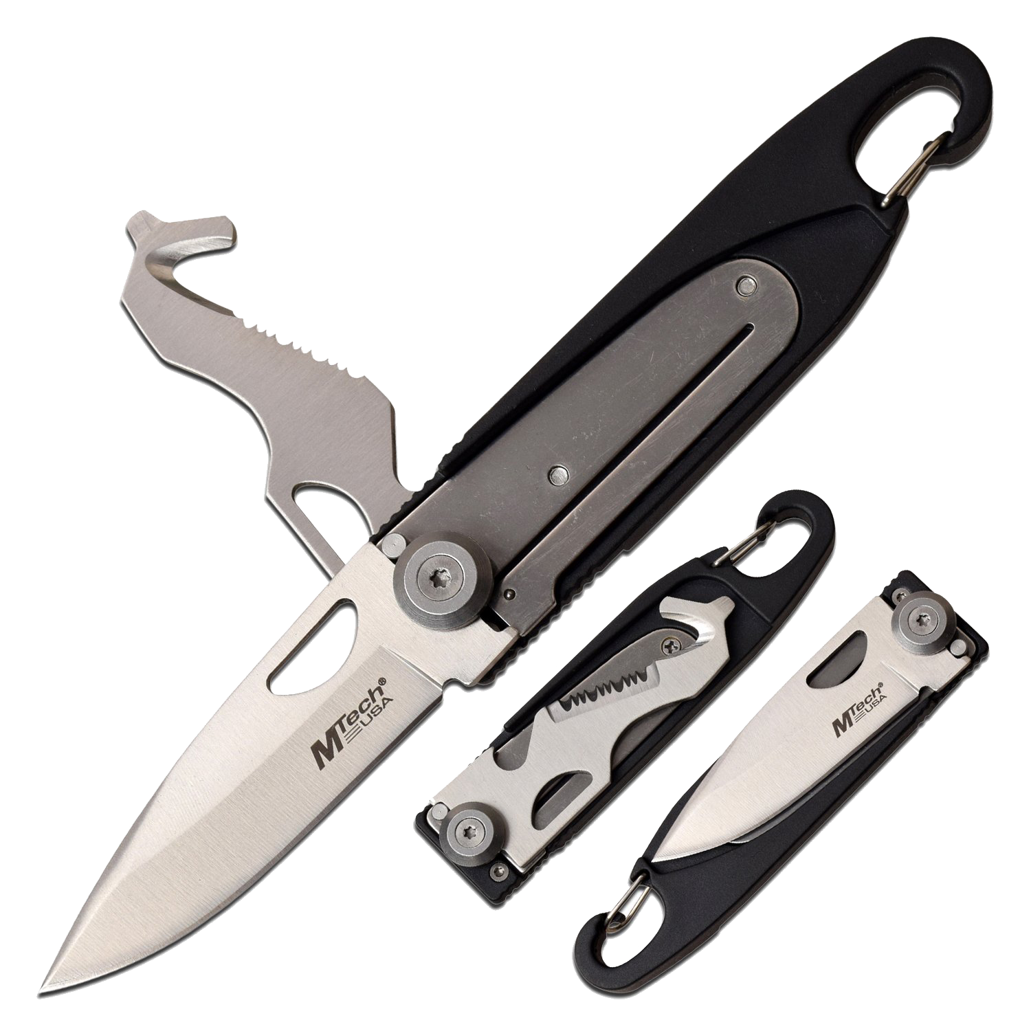 Mtech Mtech Drop Point Multi-Tools Folding Knife - 6.5 Inches Overall #mt-1102Bk Dim Gray