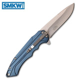Mtech Mtech 7.6 Inch Drop Point Hunting Folding Knife - Blue #mt-1022Bl Slate Gray