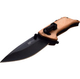 Mtech Mtech 8 Inch Drop Point Survival Folding Knife W Led Light - Pakkawood Handle #mt-1082N Black