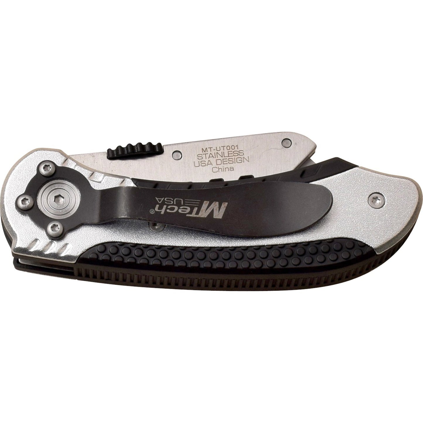 Mtech Mtech 6.25 Inch Utility Blade Button Lock Folding Knife - Silver #mt-Ut001S Dark Slate Gray