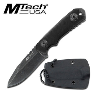 Mtech Mtech 4.75 Inch Stonewashed Drop Point Neck Hunting Knife - Black #mt-20-30Bk Dark Slate Gray