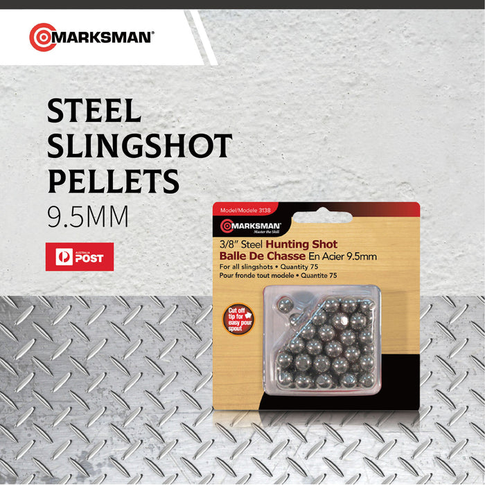 Marksman Marksman Steel Slingshot Pellets 9.5Mm Tan