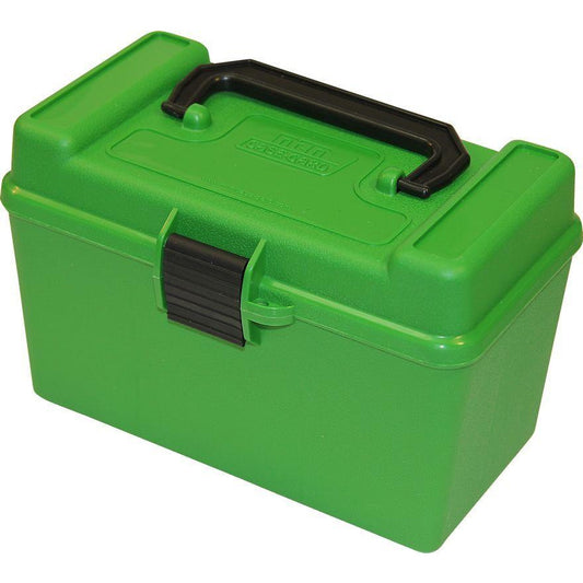 Mtm Case-Gard Mtm Deluxe Handled 50-Round Rifle Ammo Case Box 270 300 Wsm 338 Lapua H50-Xl-10 Sea Green