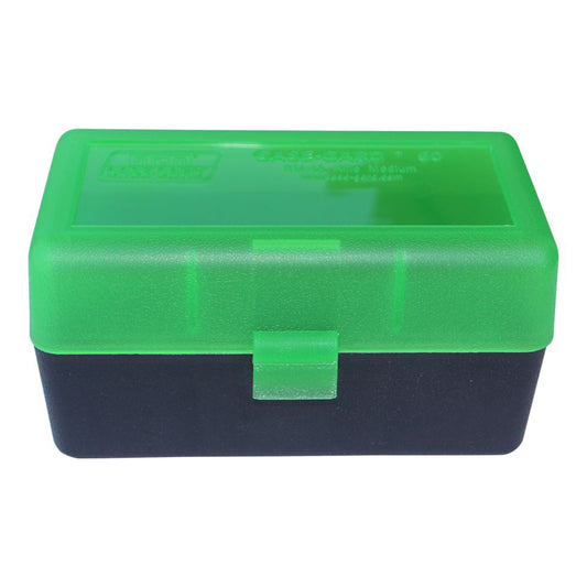 Mtm Case-Gard Mtm Case-Gard 50 Rifle Ammo Boxes .22-250 To .308 Clear Green/black Rm-50-16T Medium Sea Green