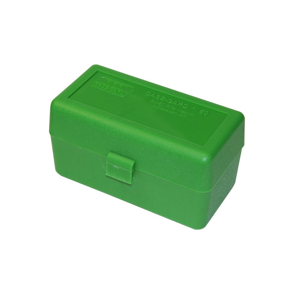 Mtm Case-Gard Mtm 50 Round Flip-Top Rifle Ammo Box 220 Swift 243 308 Win  #rm-50-10 Sea Green