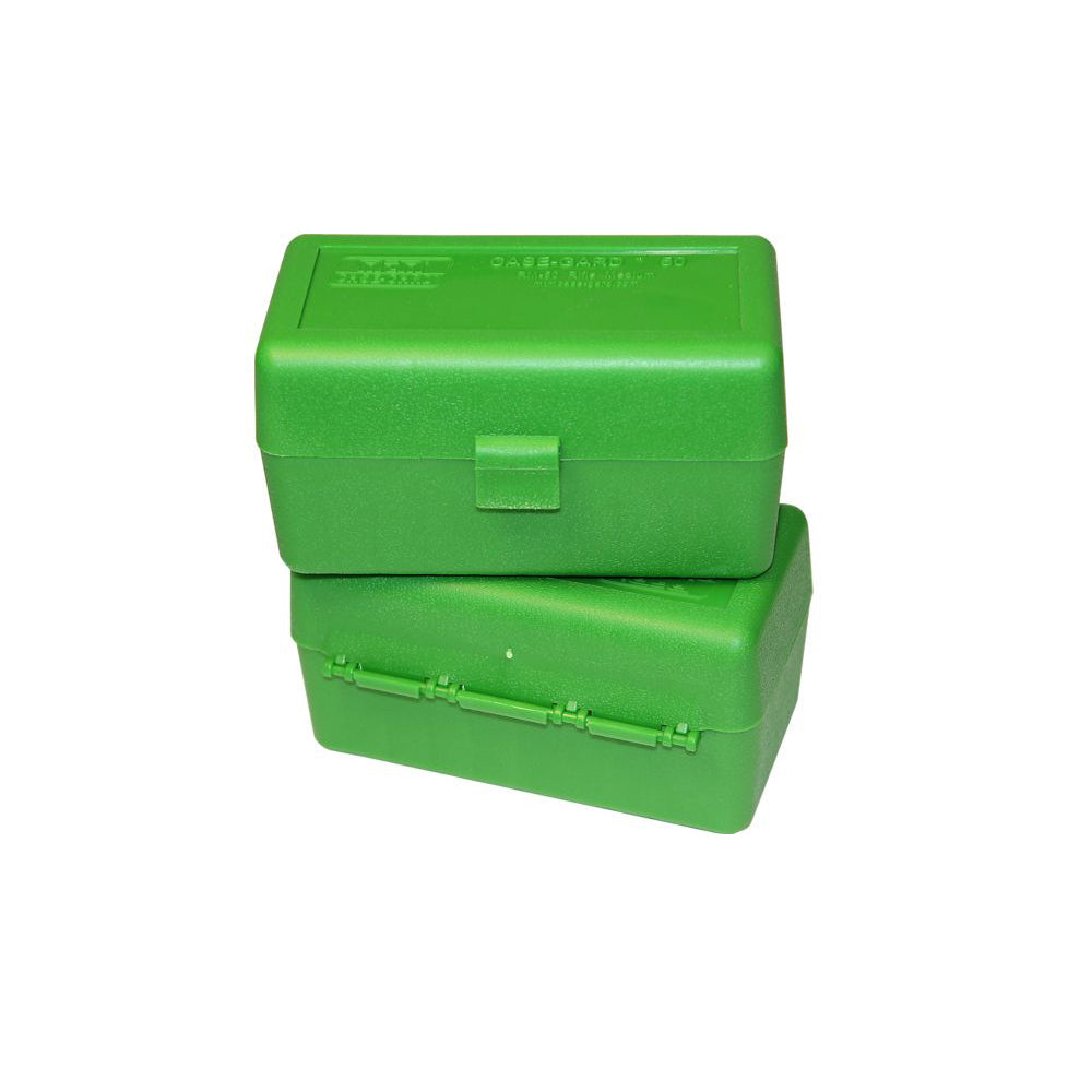 Mtm Case-Gard Mtm 50 Round Flip-Top Rifle Ammo Box 220 Swift 243 308 Win  #rm-50-10 Lime Green