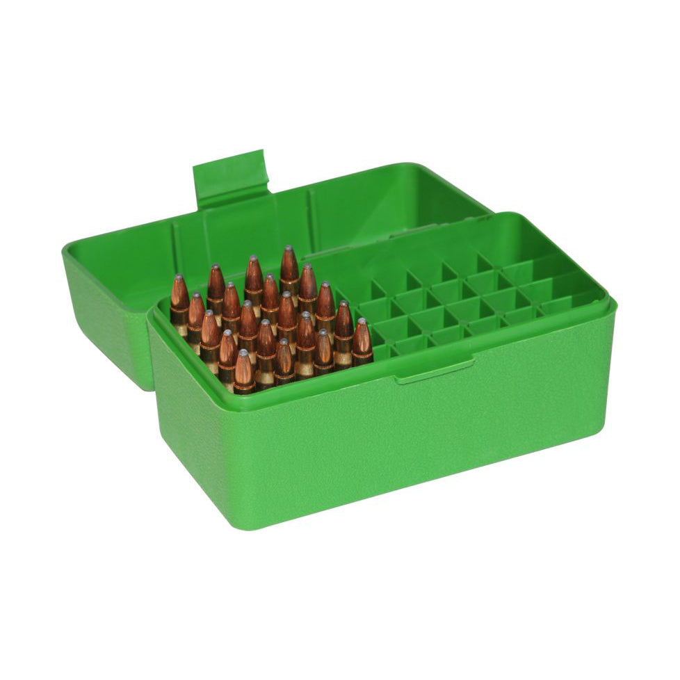 Mtm Case-Gard Mtm 50 Round Flip-Top Rifle Ammo Box .222 To .222 Mag #rs-50-10 Medium Sea Green